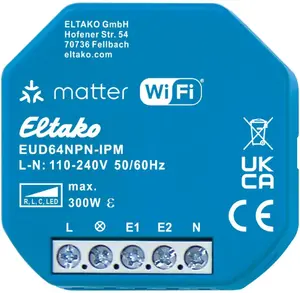 Wireless dimmer module Eltako EUD64NPN-IPM 300W 230V for LED and incandescent lighting