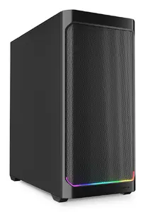 Sharkoon AK4 RGB STRIP Midi Tower PC Case Black with 1x 120 mm Fan USB Type-C Mini-ITX Micro ATX ATX Support