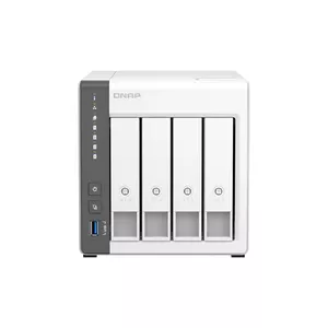 NAS tower QNAP TS-433 with Cortex-A55 2.0 GHz, 4 GB RAM, 16 TB HDD, 4 bays, RAID, White
