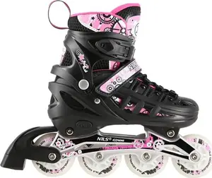 Inline Skates Nils Extreme NH10905 4in1 Pink Size M S (31-34) with Hockey Blade