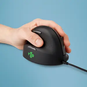 R-Go Tools R-Go HE Break Ergonomic Mouse Medium Left-Handed Wired Optical USB Type-A 2400 DPI Black