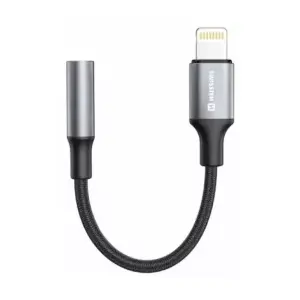 AUX адаптер SWISSTEN Lightning — 3,5 мм jack кабель 15 см