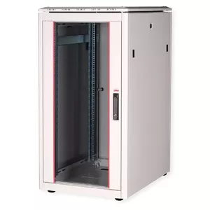 Freestanding rack ROLINE Pro 22U 600x800 glass door grey