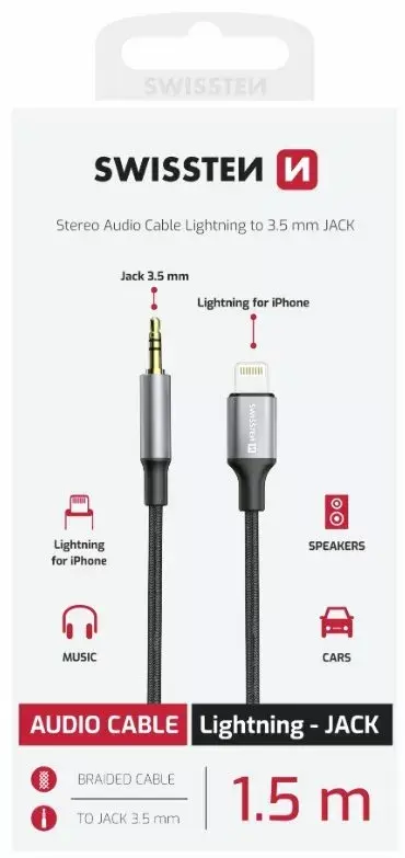 SWISSTEN Lightning uz 3,5 mm kabelis 1,5 m Photo 2
