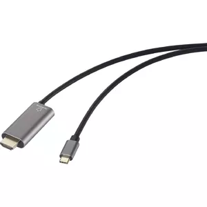 Renkforce RF-6409790 cable gender changer HDMI USB-C 1.5m Black Grey