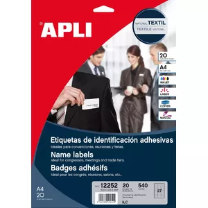 Self-adhesive printer label APLI 12252 White 6.35x2.96 cm 540 labels