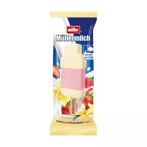 Saldējums Mullermilch Vaniļas/zemeņu 52g/90ml