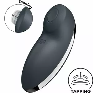 Вибратор Satisfyer Tap & Climax 2 серый — водонепроницаемый, перезаряжаемый