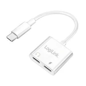 Адаптер USB-C LogiLink USB-C/M на 2x USB-C/F 60W PD белый