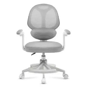 Grozāmais krēsls mark adler Junior 4.5 Grey — ergonomisks darba krēsls, regulējama sēdekļa augstums 40–50 cm, režģa atzveltne, riteņi, roku balsti, jostasvietas atbalsts