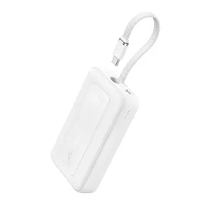 Powerbank Anker Zolo 10000mAh, 30W Super Fast Charging, USB-C integrated cable, balts