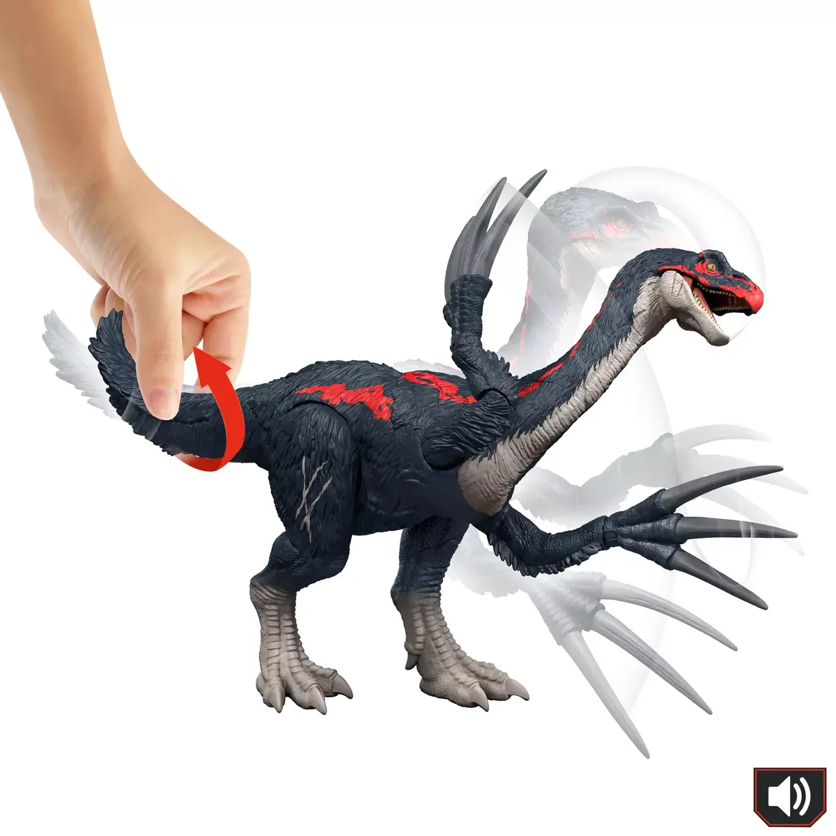 MATTEL Jurassic World SLASH 'N ROAR Therizinosaurus rotaļlieta Photo 5