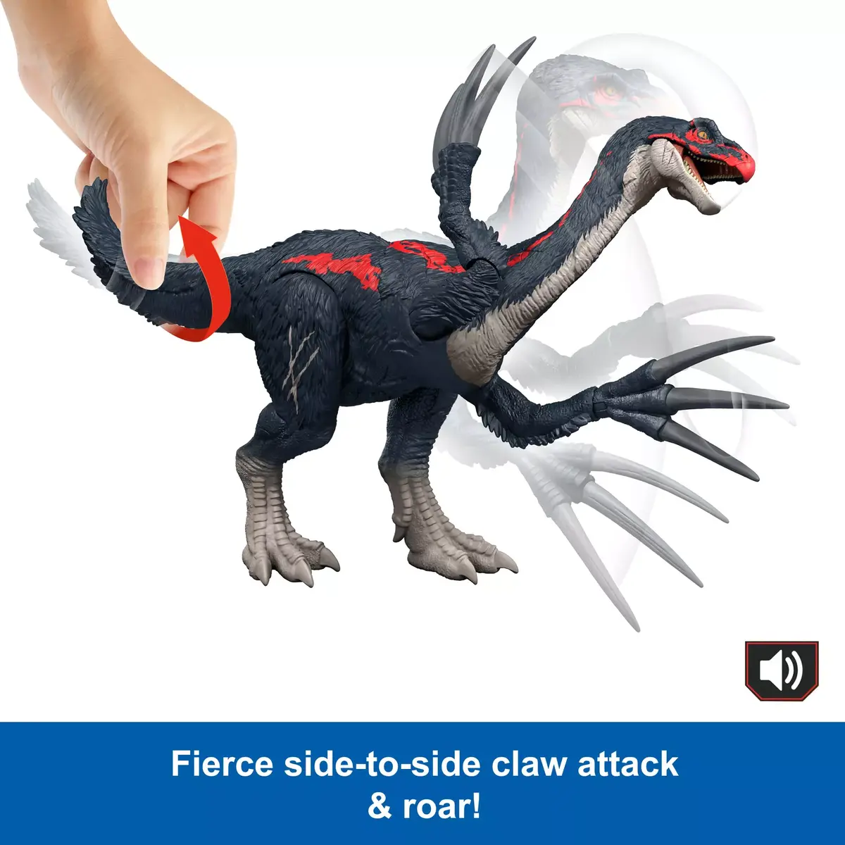 MATTEL Jurassic World SLASH 'N ROAR Therizinosaurus rotaļlieta Photo 8