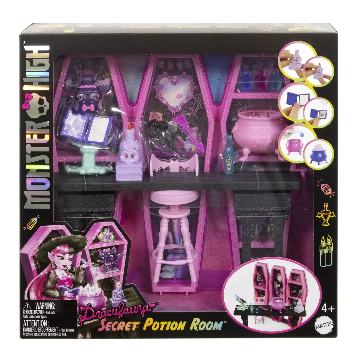 Leļļu spēļu komplekts Mattel Monster High Drakulas noslēpumu zāļu istaba Photo 2