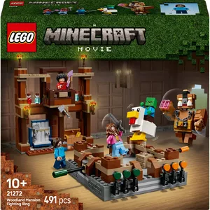 LEGO building set LEGO Minecraft 21272 Woodland Mansion Fighting Ring – playset with 4 minifigures, 491 pieces, for ages 10+