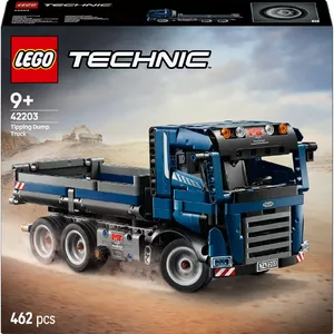 LEGO Technic Dump Truck 42203 — Technic set with 462 pieces, movable parts, realistic design, recommended age 9+