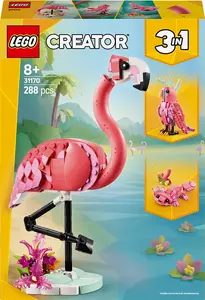 Конструктор LEGO Creator 3-в-1 Розовый фламинго 31170, 288 деталей, высота 230 мм, рекомендованный возраст 8+