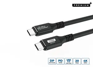 MicroConnect USB3.2CC025 USB cable USB-C to USB-C 0.25 m USB 3.2 Gen 2x2 20Gbps 100W Black