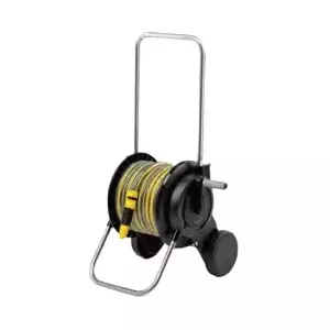 Катушка на тележке Karcher 2.645-362.0, металлический каркас, 2 колеса, шланг 20 м, поддерживает Ø13/15/19 мм, AquaStop