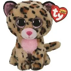 Plīša rotaļlieta TY Inc. Beanie Boos Livvie leopard 24 cm brūns/rozā
