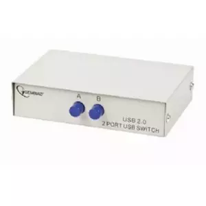Gembird 2-portu manuālais USB slēdzis USB Type-A USB Type-B Balts