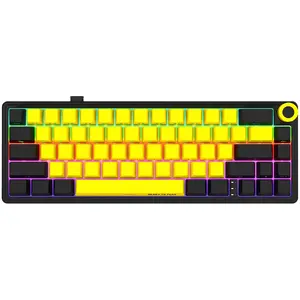 Mechanical gaming keyboard LORGAR KBP70MW 65% Black Yellow EN layout
