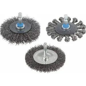 Wire cup brush Wolfcraft WF2710000 — 50 mm diameter, 6 mm arbor, crimped wire