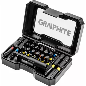 Screwdriver bit set GRAPHITE 23 pieces model 56H612 – assorted drive types for manual and power screwdrivers