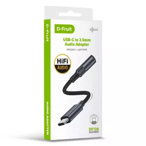 USB-C to 3.5mm Adapter D-Fruit DF126 — compact design, audio adapter