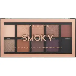 Acu ēnu palete ProFusion Smoky — 10 toņi, matētas un spīdīgas neitrālas līdz tumšas krāsas