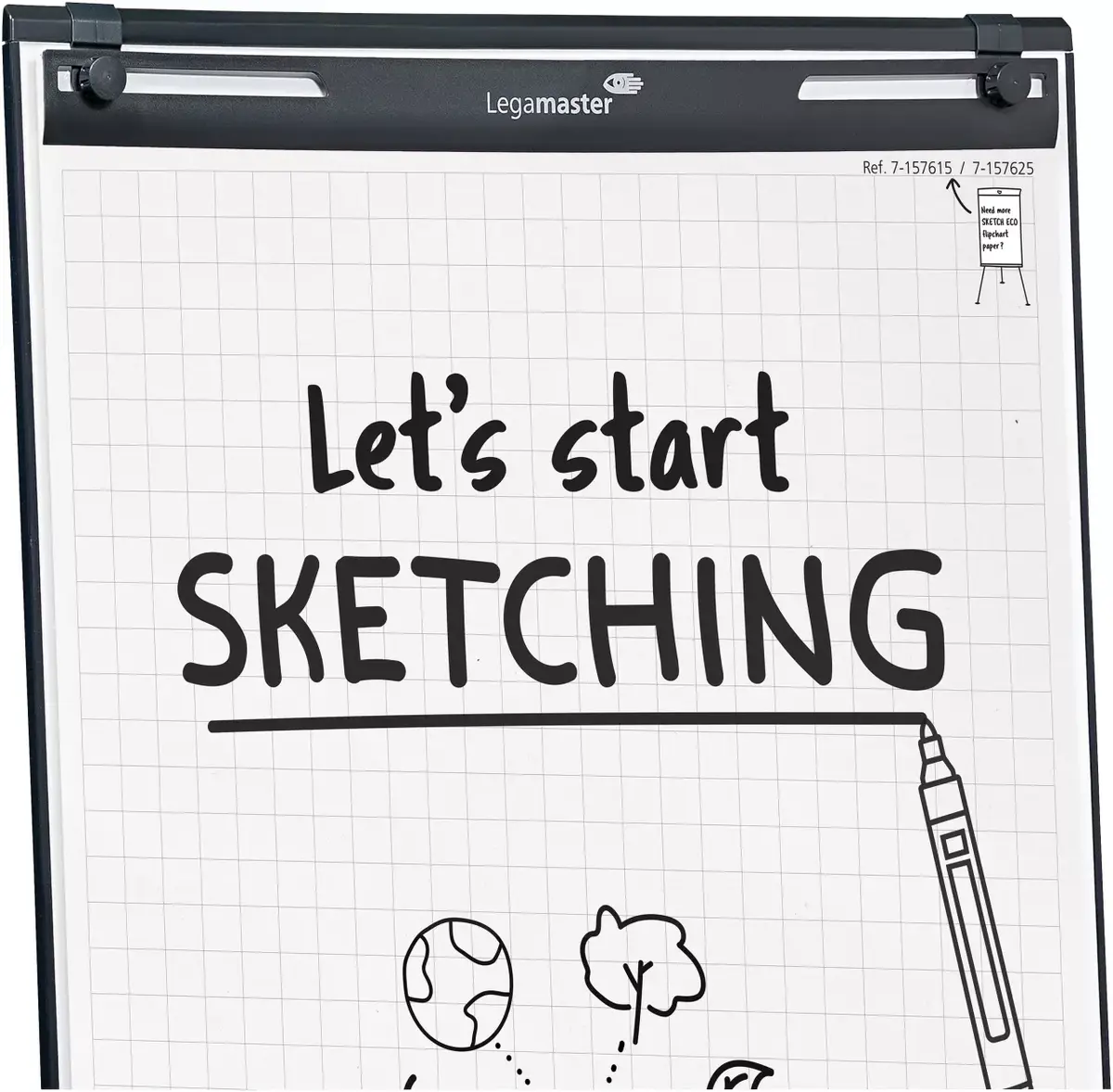 Legamaster SKETCH EASY мобильный флипчарт с круглым основанием Photo 9