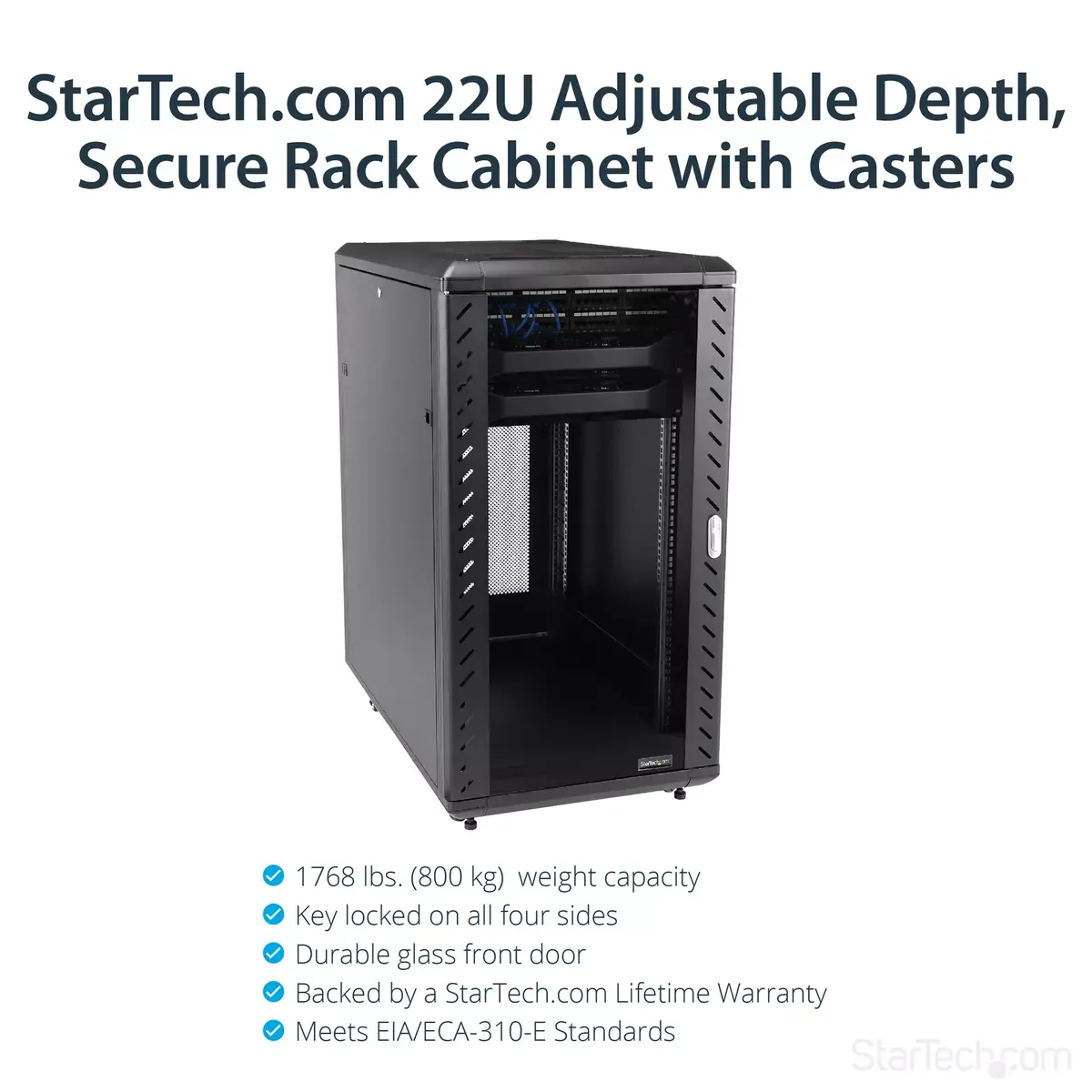 StarTech 22U 4-стоечный серверный шкаф RK2236BKF Photo 3