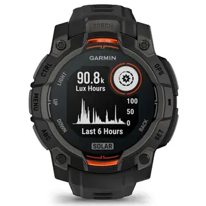 Viedpulkstenis GARMIN Instinct 3 Solar GPS 2.29 cm MIP 176x176 skārienekrāns, 45 mm, Solar, 10 ATM, Bluetooth, melns