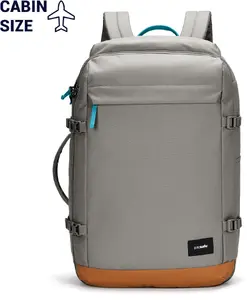 Carry-on rucksack Pacsafe GO 44L (stone) – anti-theft travel backpack, 44 litres capacity