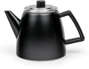 Teapot Bredemeijer Odense 1.1 l matt black - stainless steel infuser, heat-resistant glass lid