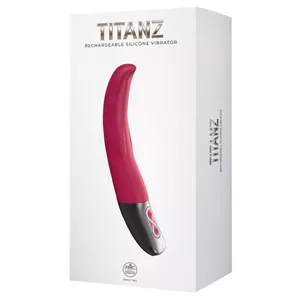 Vibrators excellent power Titanz Silicone Pink — silikons/ABS/alumīnijs, uzlādējams, kopējais garums 19,5 cm, ievadāmais 14 cm, Ø 3 cm