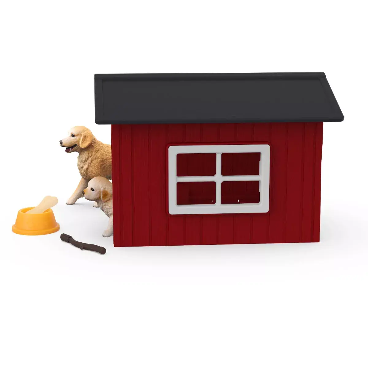 Animal Schleich FARM WORLD Dog Kennel with Golden Retriever Photo 5