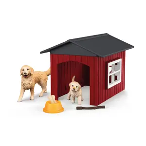 Schleich FARM WORLD Dog Kennel with Golden Retriever Toy Set for Children Aged 3 to 8 Years