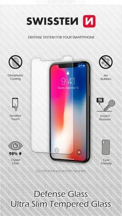 Ekrāna/aizmugures aizsargs SWISSTEN priekš Apple iPhone