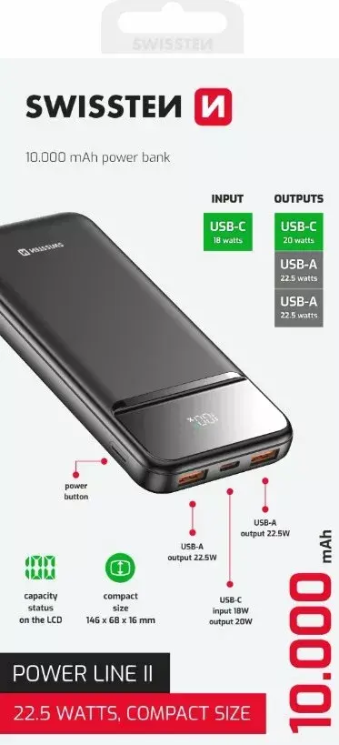 Portable Battery Swissten Power Line II 22013946 Photo 5
