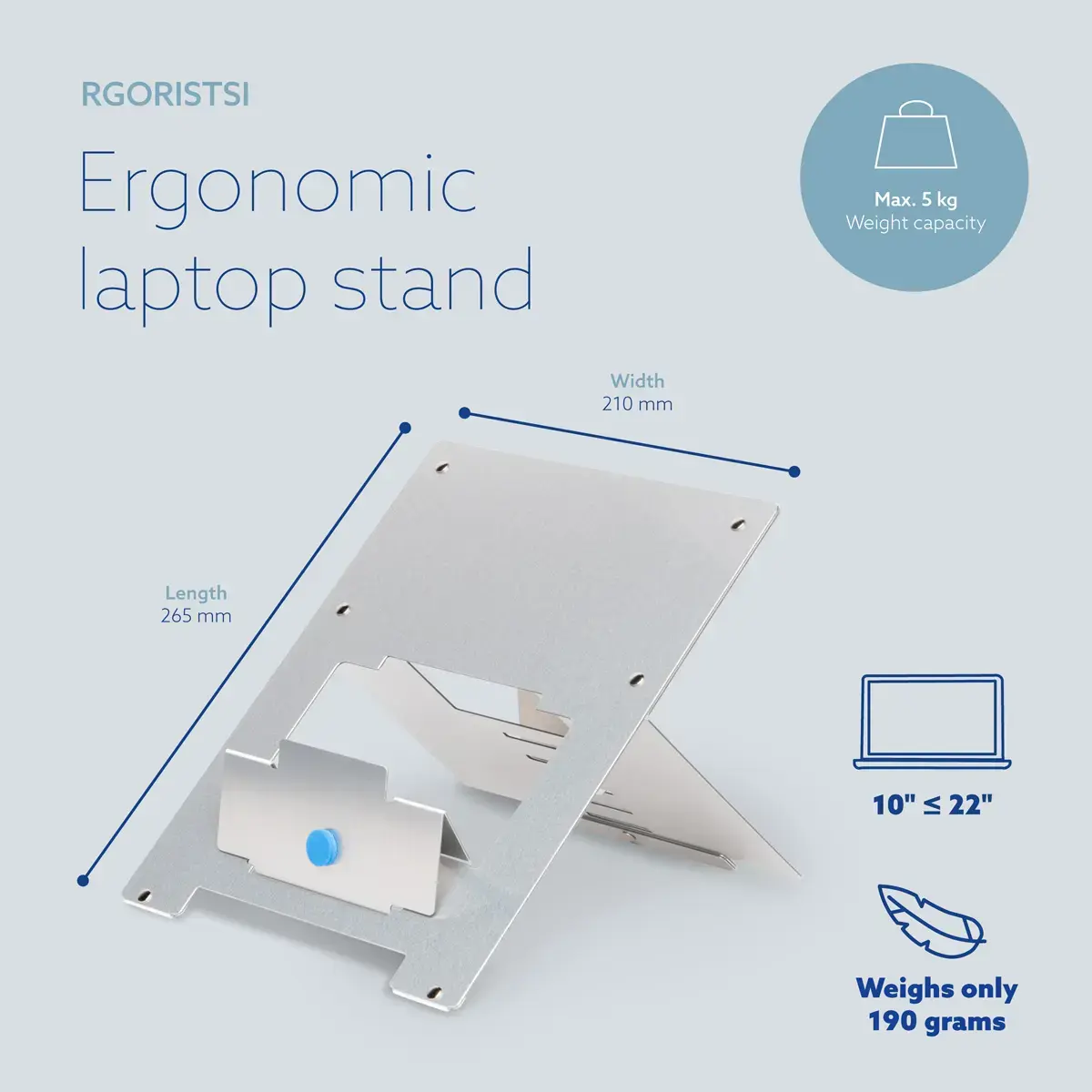 R-Go Tools R-Go Riser Laptop Stand Silver Photo 11