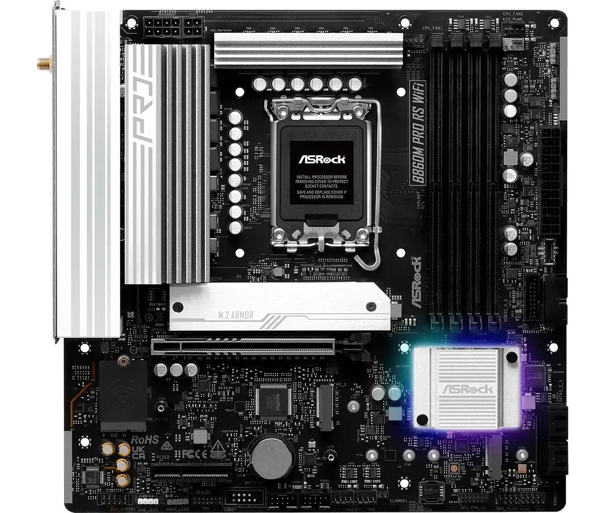 ASRock B860M Pro RS WiFi micro ATX mātesplate Photo 2