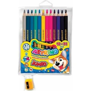 Colored pencil set Astra TARGI Astrino round jumbo in wood 12 pencils (24 colors) with sharpener AE496AST