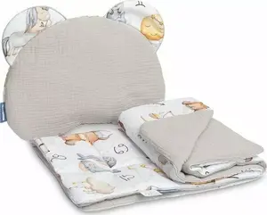 Stroller Muslin Set Sensillo — Zodiak Gray (muslin blanket and accessories)