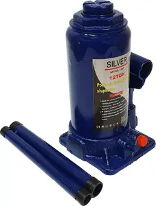 Hydraulic Floor Jack Silver EX11097 — 12-ton Capacity, Silver