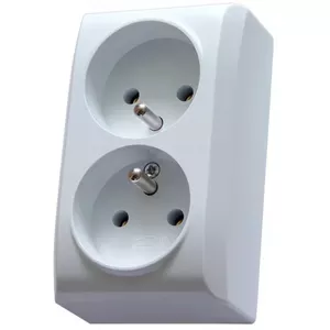 Socket-outlet Ospel GN-2BZ/00 — single white, 16 A, IP20, 60×40×100 mm