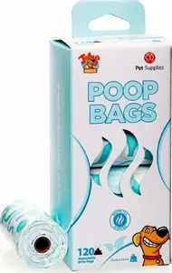 Pet Supplies maisiņi suņu izkārnījumiem WORKI NA ODCHODY balta tēja biodegradējamie 8 x 15 gab.