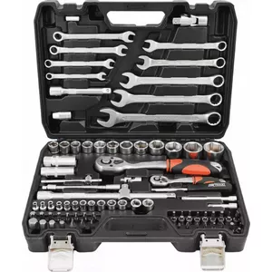 Набор торцевых головок и ключей AWTools AW39082 — 82 предмета, привод 1/2" и 1/4"