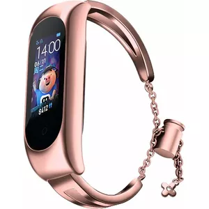Металлический сменный браслет для Xiaomi Mi Band 6 / 5 / 4 / 3 — Hurtel, розовый