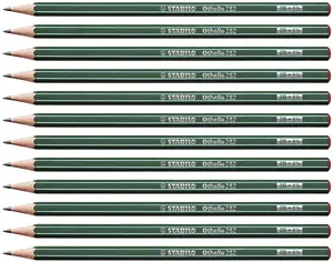 Stabilo Othello B Graphite Pencil Hexagonal Green 3 mm Lead 12-Pack